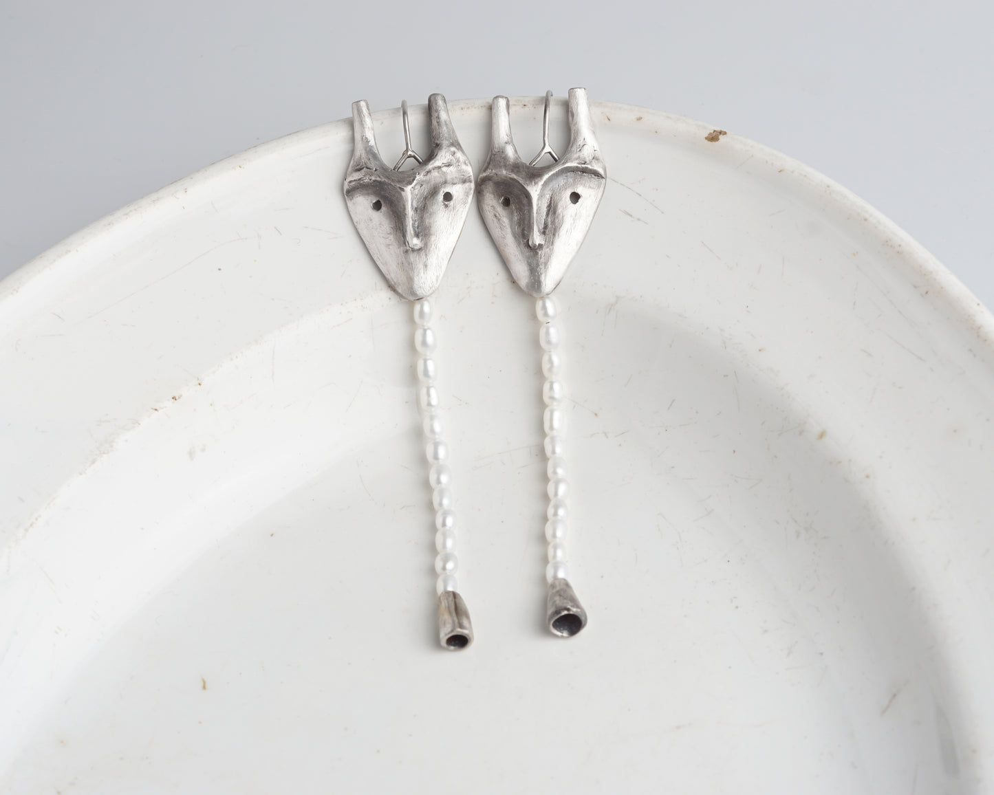 Pearl Creature Mask Earrings