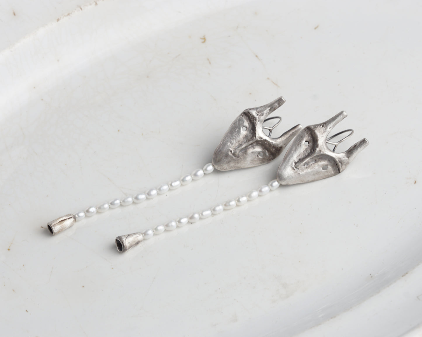 Pearl Creature Mask Earrings