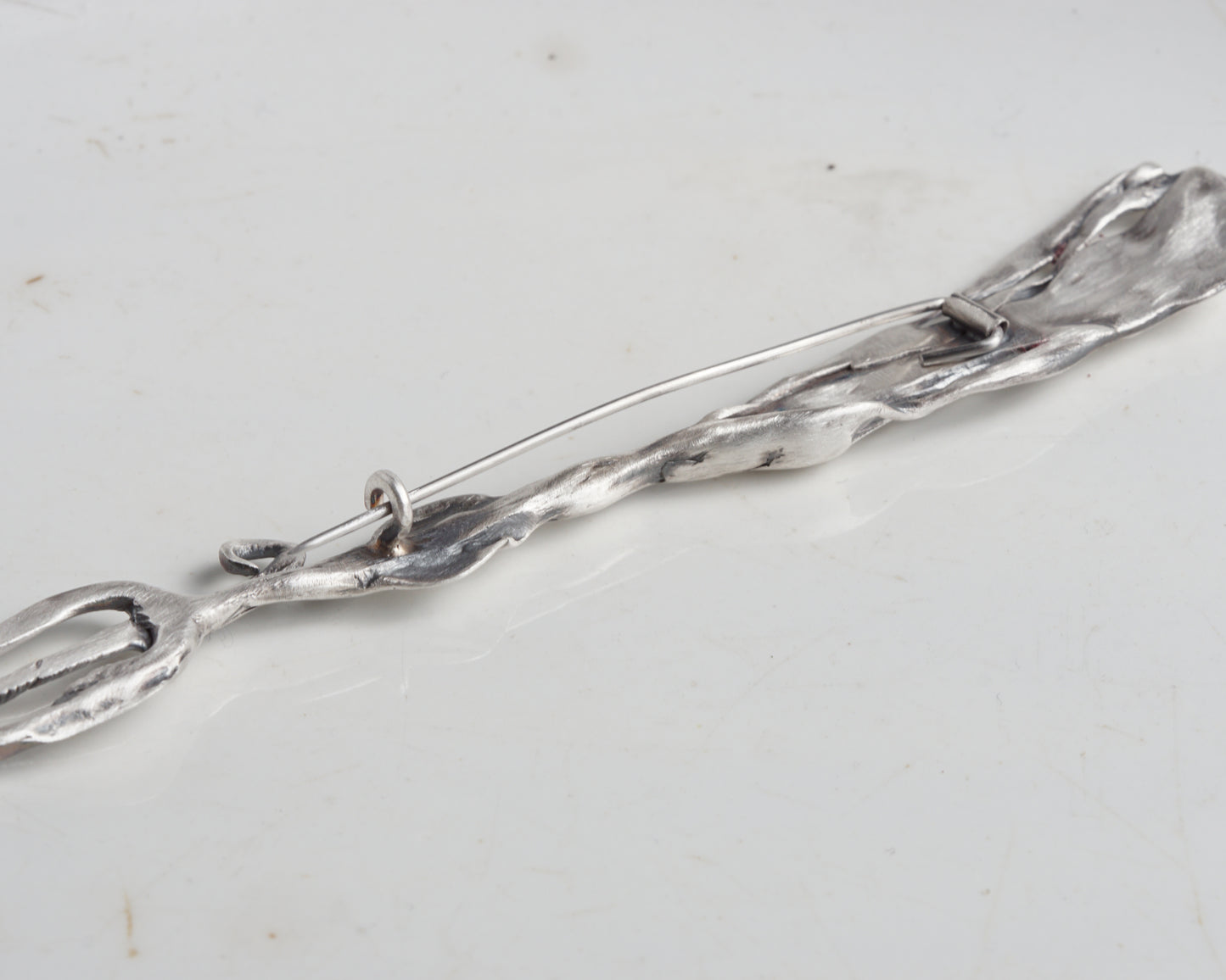 Oyster Fork Silver Brooch