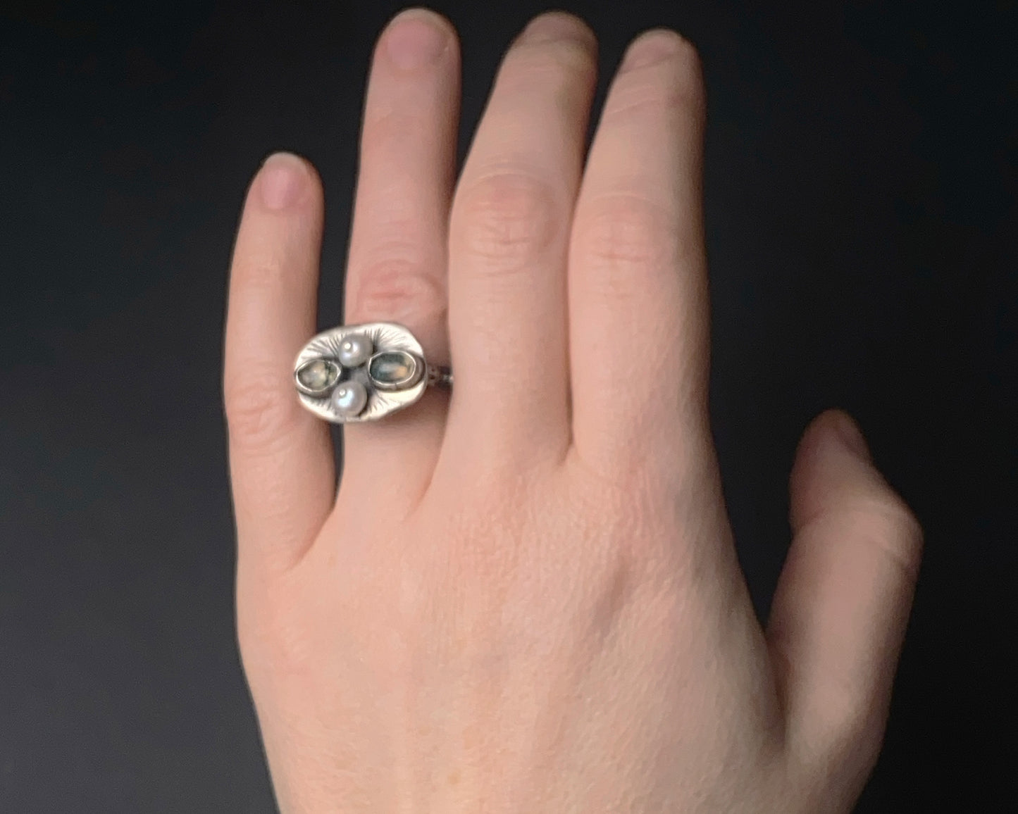 Sterling-Silberring „Moss Whisper“