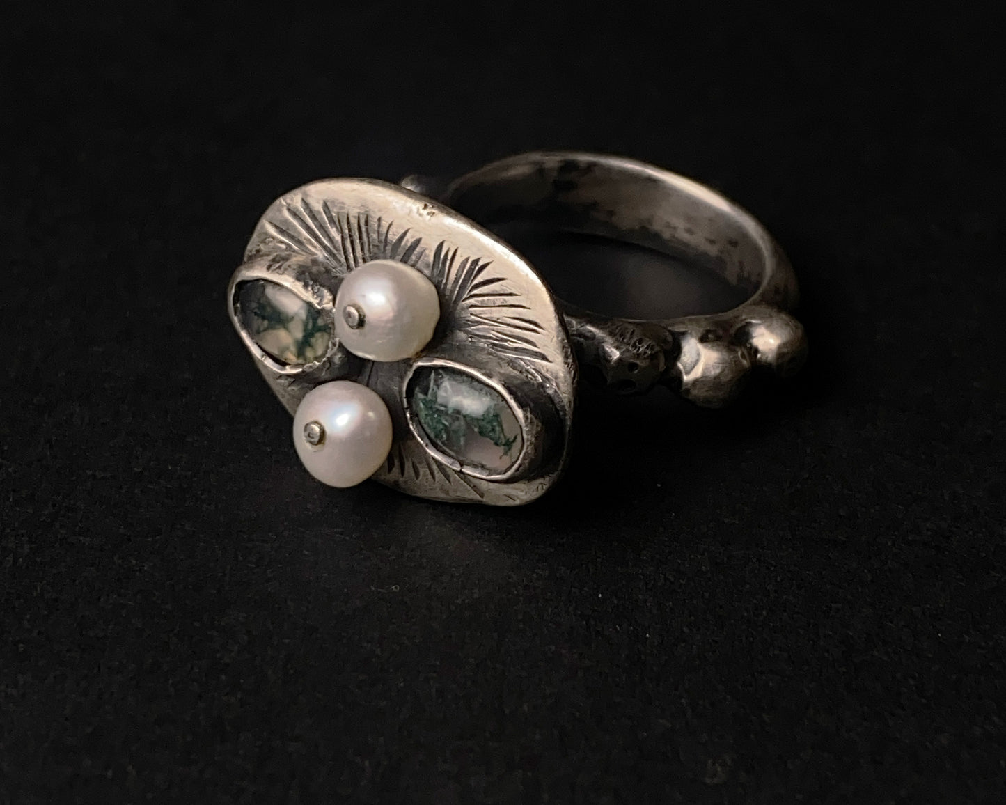 Sterling-Silberring „Moss Whisper“