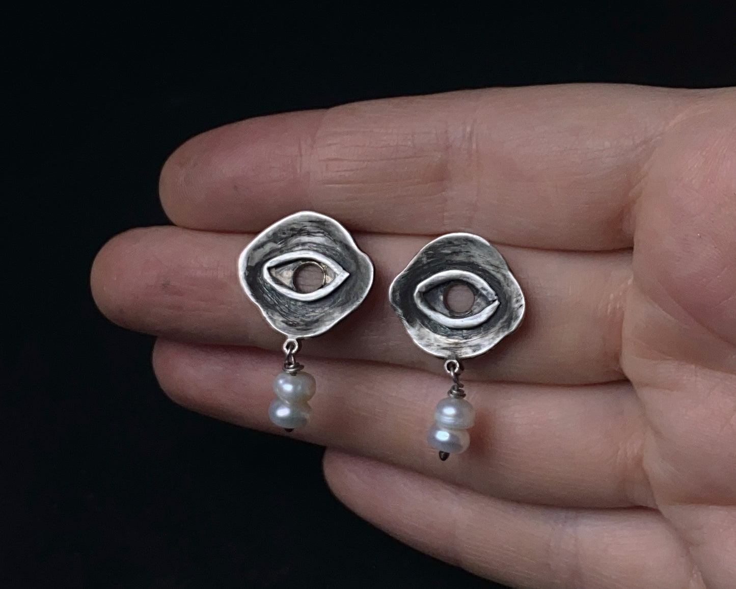Ohrringe aus Sterlingsilber und Fluorit