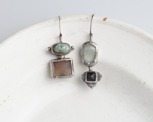 Flower & Bird Duo Earrings