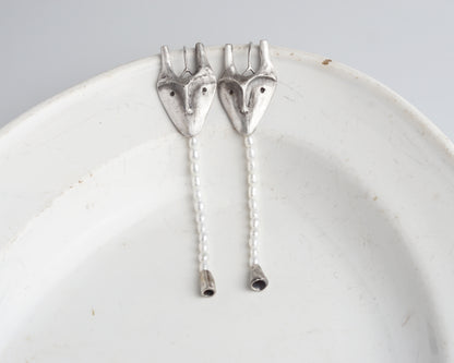 Pearl Creature Mask Earrings