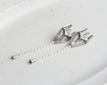 Pearl Creature Mask Earrings