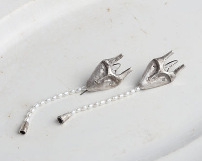 Pearl Creature Mask Earrings