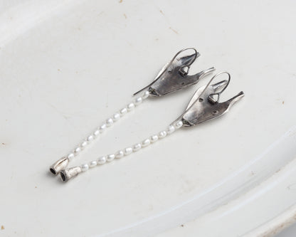 Pearl Creature Mask Earrings