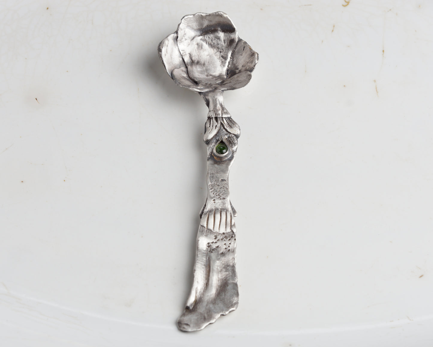 Silver Spoon with Green Tourmaline