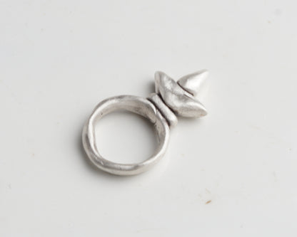 Handcrafted Massive Silver Spike Ring