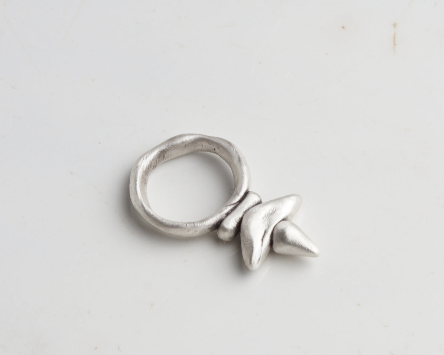 Handcrafted Massive Silver Spike Ring