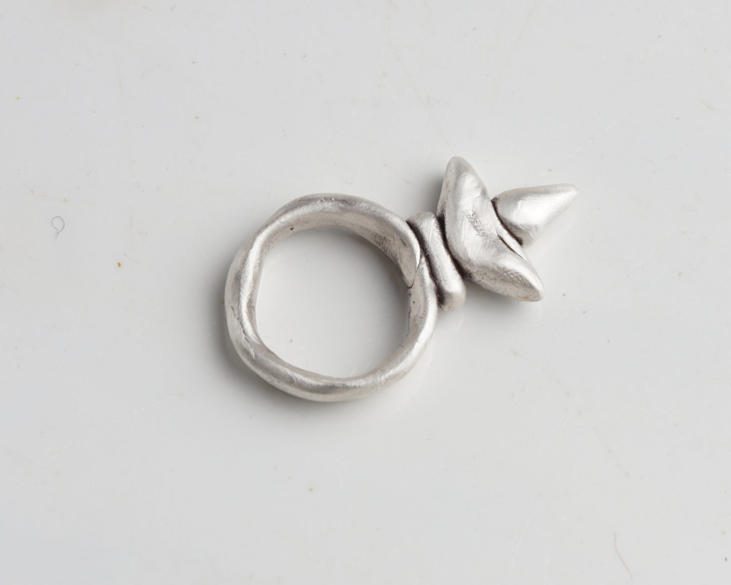 Handcrafted Massive Silver Spike Ring