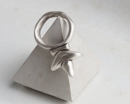 Handcrafted Massive Silver Spike Ring