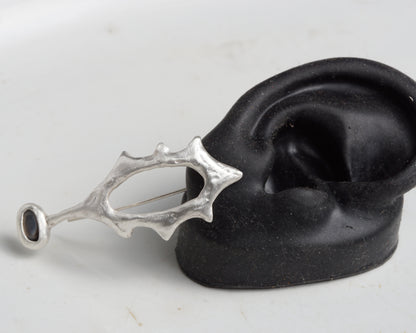 Black Abalone Silver Earrings with Matte Finish