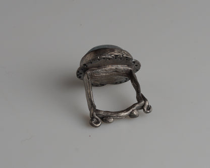 Mist-Bound Aquamarine Silver Ring