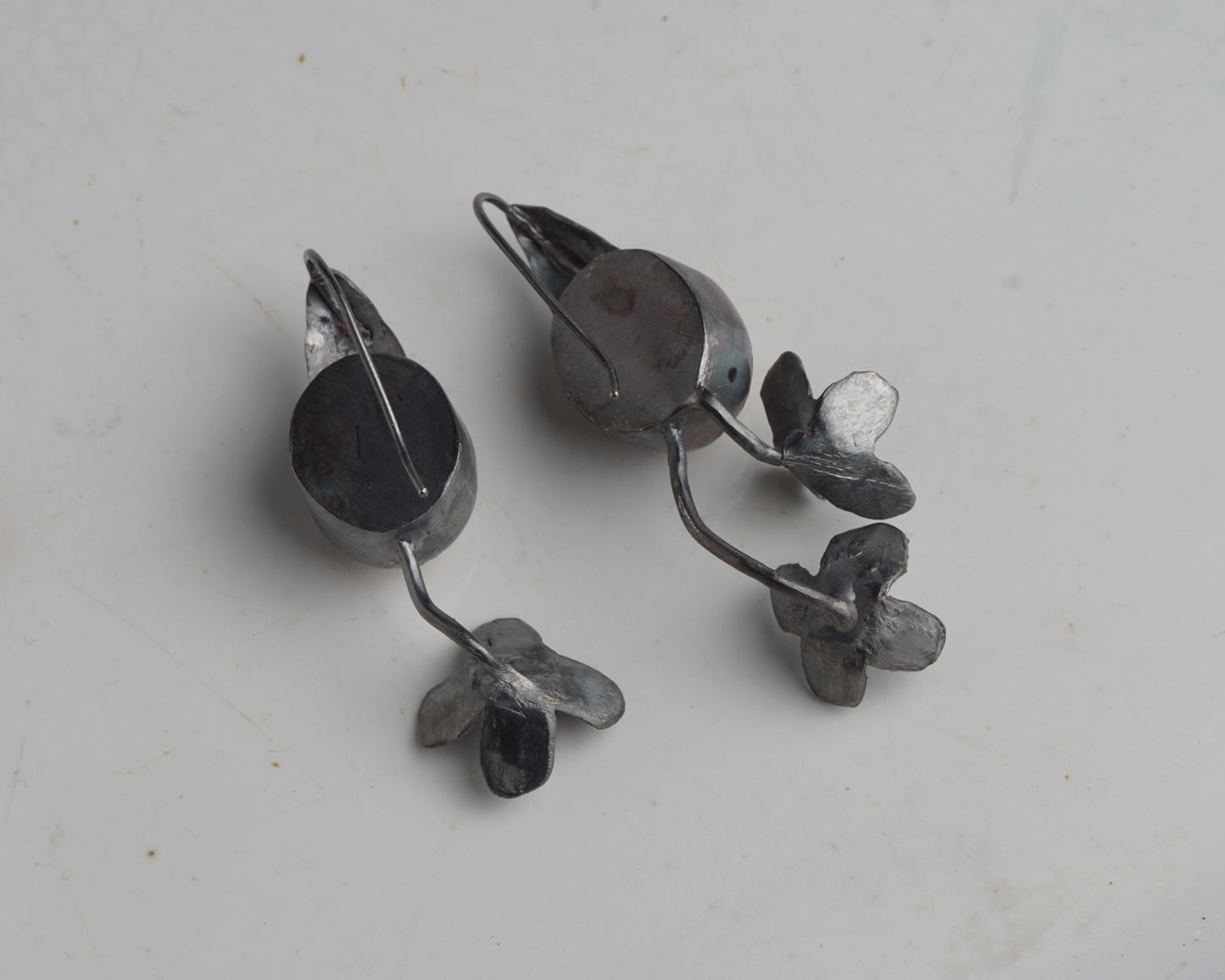 Mookaite Flora Silver Earrings