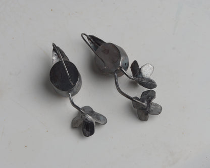 Mookaite Flora Silver Earrings
