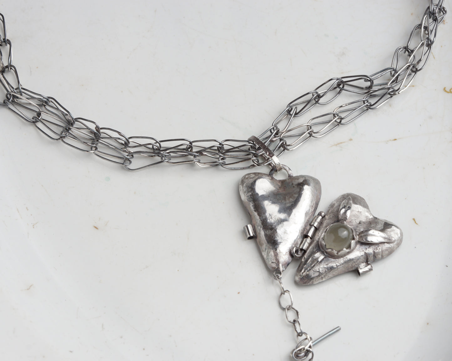 Veridian Moonstone Secret Heart Necklace