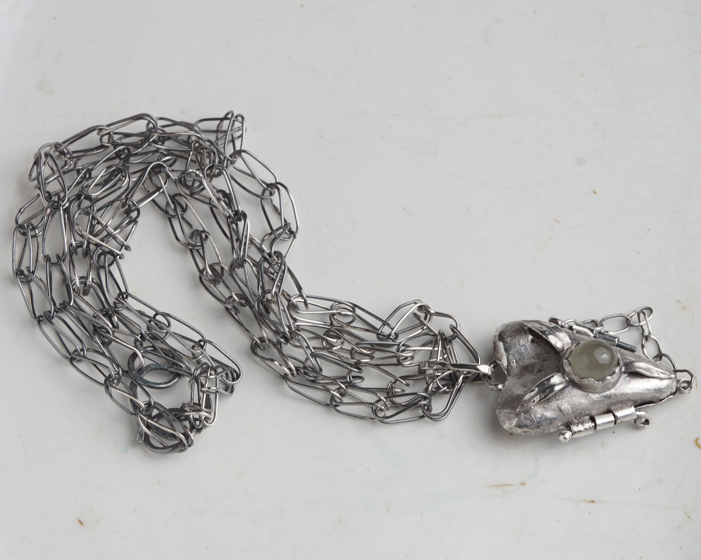 Veridian Moonstone Secret Heart Necklace