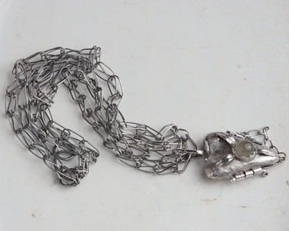 Veridian Moonstone Secret Heart Necklace