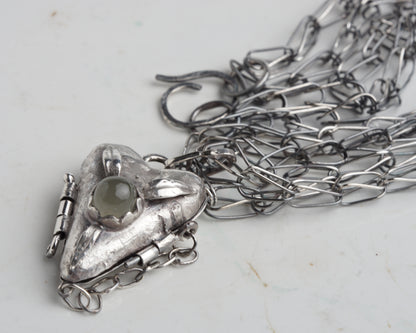 Veridian Moonstone Secret Heart Necklace