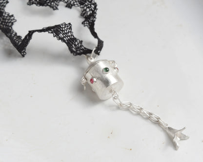 Silver Locket Box Pendant