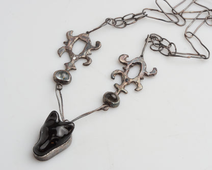 Ceramic Wolf Necklace