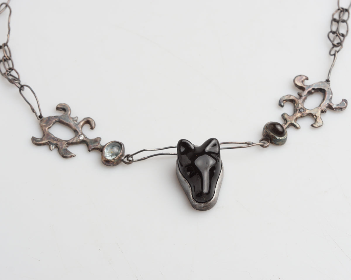 Ceramic Wolf Necklace