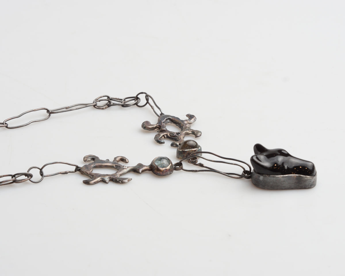 Ceramic Wolf Necklace