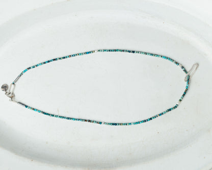 Natural Turquoise and Freshwater Pearl Necklace with Detachable Silver Pendant