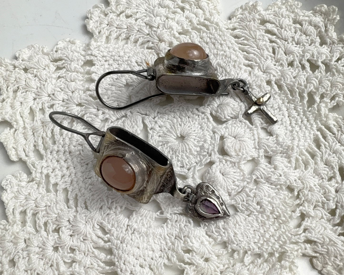 Moon Module Earrings with Mystic Topaz