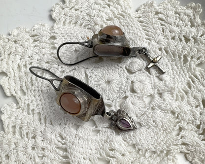 Moon Module Earrings with Mystic Topaz