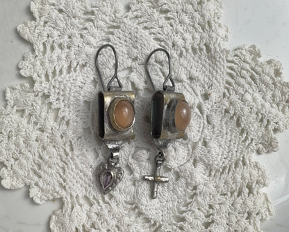 Moon Module Earrings with Mystic Topaz