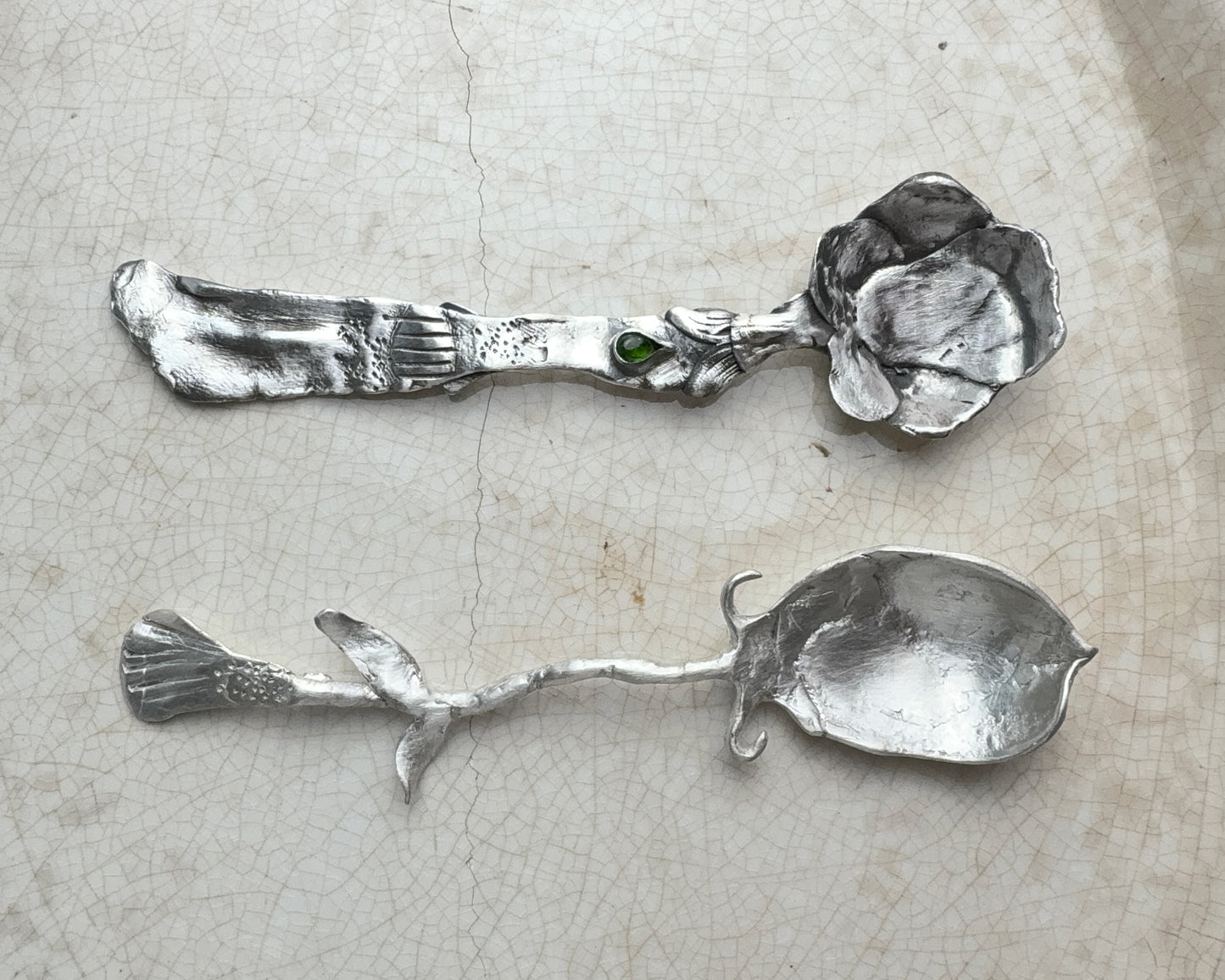 Whimsical Silver Leaf Spoon