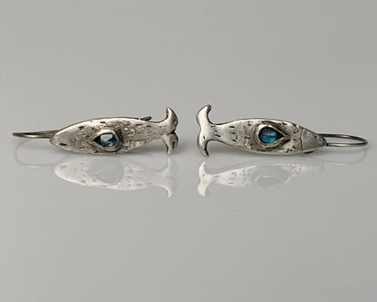 Aqua Eyes Fish Earrings