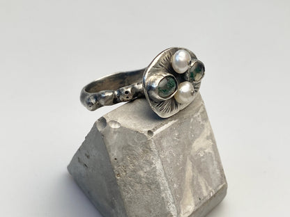 Sterling-Silberring „Moss Whisper“