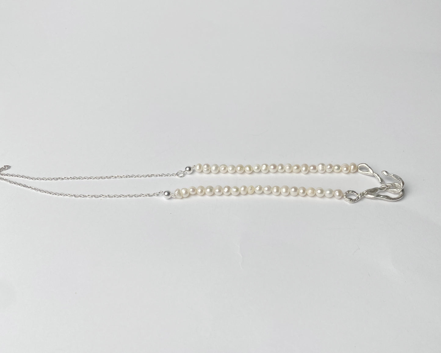 Freshwater Pearl and Sterling Silver Twist Necklace