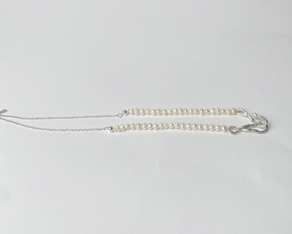 Freshwater Pearl and Sterling Silver Twist Necklace